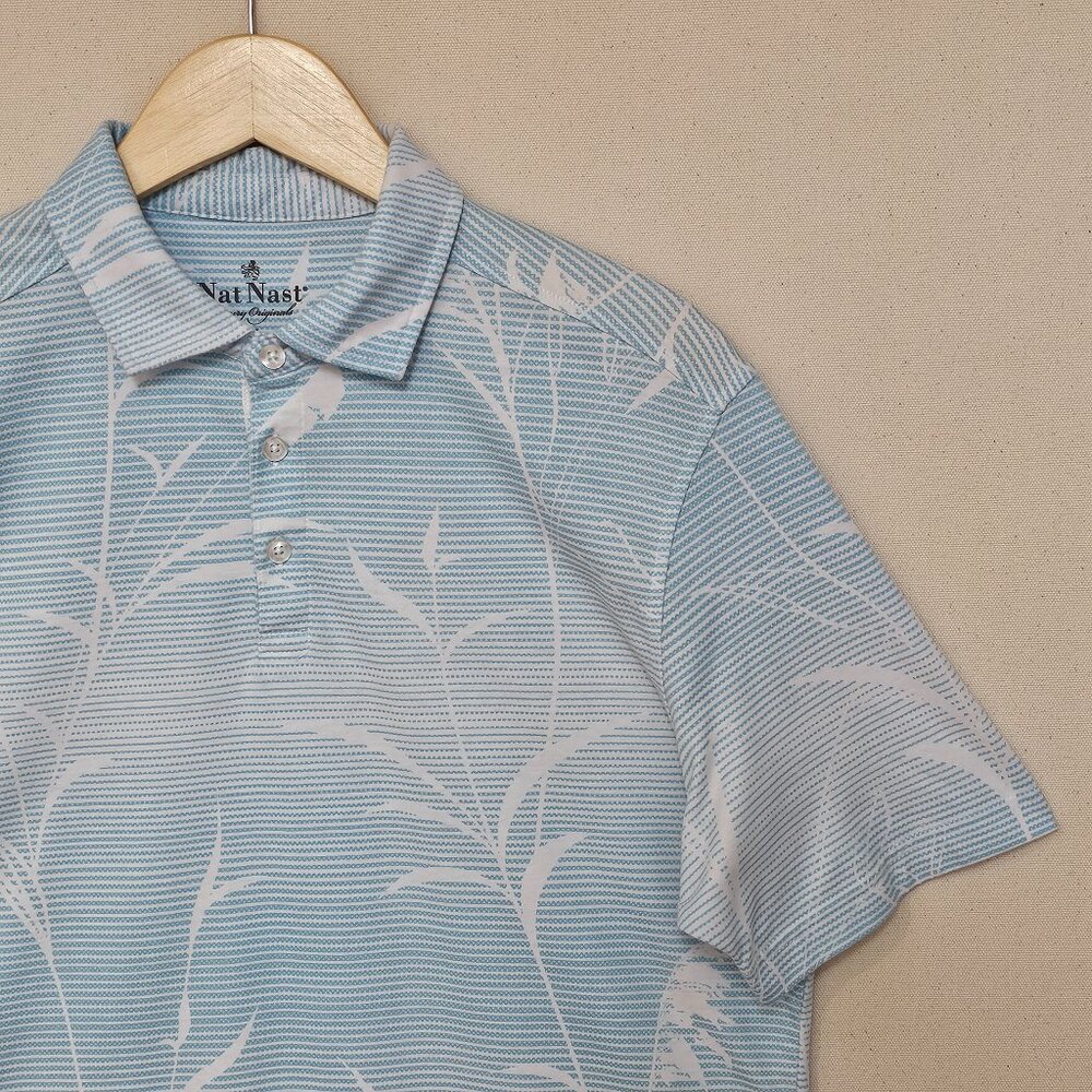Nat Nast Short Sleeve Floral Print Polo M